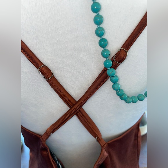 Aigeman COPPER silk dress with slit. - Picture 3 of 3